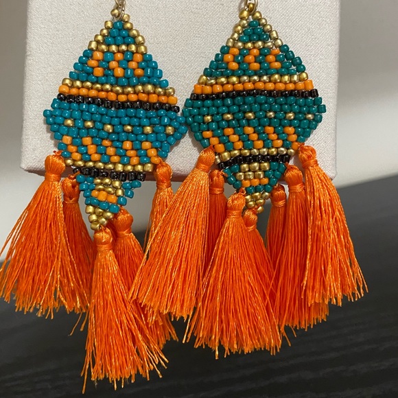 🎉❤️Boho Multicolor Beaded Fringe Earrings - Picture 3 of 4